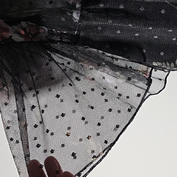 Willow women's top, 3X. Black sheer overlay tier. Floral print. Goth, f… - Picture 3 of 9